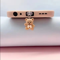 Anti-poussière mignon ours téléphone Protection anti-poussière universel téléphone prise anti-poussière pour iPhone Samsung Type C