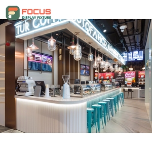 ตู้โชว์กาแฟร่วมสมัย ชั้นวางกระจกเข้ามุม โซนขนมหวาน ตู้โชว์คาเฟ่ลายไม้โอ๊ค - Product Image 3