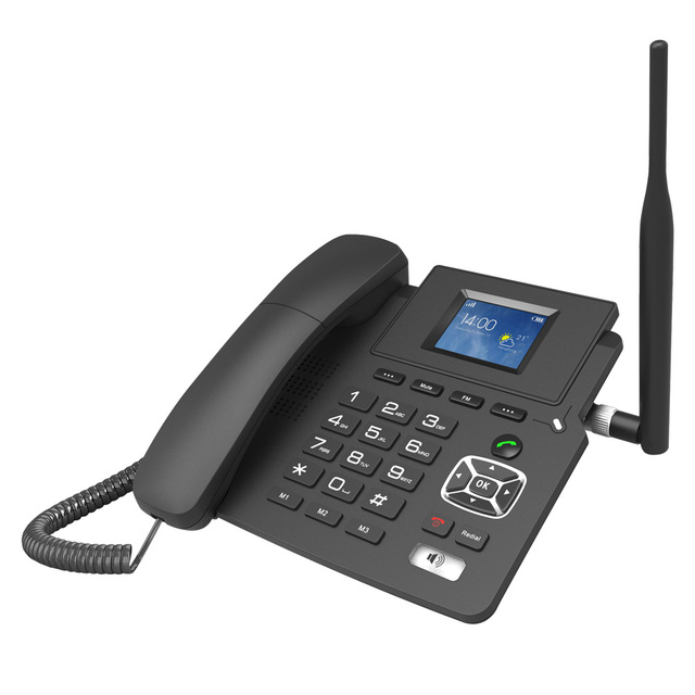 ODM OEM Cordless VoIP IP Phone Systems 3 Users SIP 3 Speed Dial Keys 4G SIM Card Full Bands LAN/WiFi HD Audio Hands-Free PoE GSM