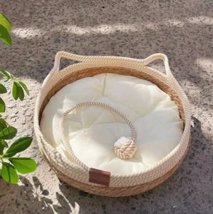 Groot winterwarm kattenbed van geweven natuurlijk riet, geschikt voor alle seizoenen, huisdierbenodigdheden groothandel - Product Image 4