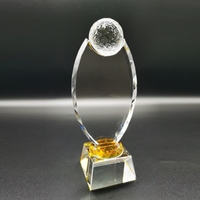 Personnalisé vierge K9 cristal Golf diamant Microphone acrylique trophée boule de cristal sport danse livre trophée