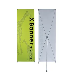 Display Banners Economical PVC Banner With Pop Up Folding Adjustable Display Stand X Banner Large Stand