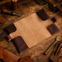 Housse de carnet en cuir de vachette vintage Boshiho avec porte-stylos, résistante à l'usure, réutilisable, pour cadeau de bureau