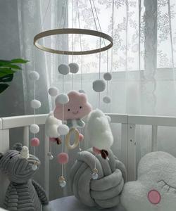 Mignon bébé berceau doux en peluche sensorielle pendentif jouets de dentition lit cloche réglable pépinière décor infantile lit enfants <span class=keywords><strong>bois</strong></span> suspendus jouets pour bébé - Product Image 5