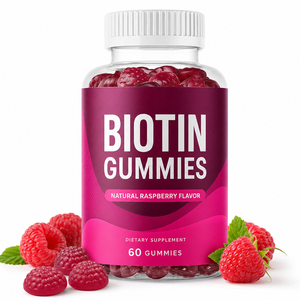 Compléments Alimentaires Gommes Véganes Premium Haute Pureté 99% Vitamine H Kératine Acide Hyaluronique Complexe Biotine Sans Produits Laitiers 60/90 Unités - Product Image 1
