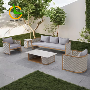Mobili <span class=keywords><strong>da</strong></span> <span class=keywords><strong>Giardino</strong></span> Moderni con Struttura in Alluminio e Design in Tessuto, Cuscini Impermeabili per Cortile e Soggiorno all'Aperto - Product Image 5