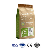Sac d'emballage pour aliments pour animaux de compagnie, 18 cm (largeur) * 28 cm (longueur) + 9 cm (profondeur), 125 microns, pochette à fermeture sur 4 côtés, capacité de 1 kg, pour nourriture pour chiots, impression personnalisée
