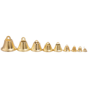 Bocina de 10-45mm para decoración navideña, campanas de <span class=keywords><strong>viento</strong></span> creativas con apertura de Color dorado, joyería para niños, juguetes para niños - Product Image 1