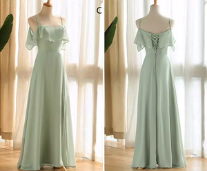 Abiti da Damigella <span class=keywords><strong>Verde</strong></span> Salvia in Chiffon Fluido, Abiti da Cerimonia Mix & Match per <span class=keywords><strong>Damigelle</strong></span> - Product Image 4