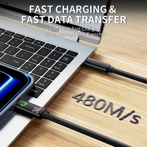 Câble <span class=keywords><strong>de</strong></span> charge rapide magnétique USB-C 240W PD en gros avec connecteur magnétique pour iPhone Samsung <span class=keywords><strong>Tablette</strong></span>, <span class=keywords><strong>cordon</strong></span> <span class=keywords><strong>de</strong></span> chargeur personnalisé avec logo - Product Image 3