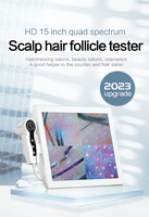 Analyseur de peau numérique HD 15 pouces pour usage domestique avec analyseurs capillaires, pratique pour l'analyse personnelle de la peau
