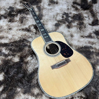 Guitare acoustique D45 41 pouces, table en épicéa massif, manche en acajou, dos et éclisses en palissandre massif, finition brillante, configuration 6 micros