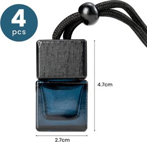 Diffuseur de parfum pour voiture en verre noir dégradé classique, vide, avec bouchon en bois noir personnalisé, pour huiles essentielles et parfums - Product Image 5