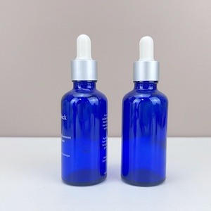 Stock 5ML 10ML 15ML 20ML 30ML 50ML 100ML Skincare Glass Dropper <b>Bottle</b> Essential Oil <b>Empty</b> Blue <b>Bottle</b> Custom Logo - Product Image 4