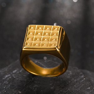 Stile europeo e americano di moda di alta qualità in acciaio inox anelli 18K placcato oro gioielli alla moda per gli uomini e le donne - Product Image 3