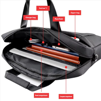 Sacoche pour ordinateur portable 15,6 pouces en tissu Oxford imperméable, grande capacité, avec bandoulière et sangle pour trolley, fabriquée par le fabricant OEM