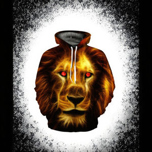 Unisex Cool Art Pattern 3D Animal King Print felpa con cappuccio <span class=keywords><strong>leone</strong></span> XS-XXL all'ingrosso <span class=keywords><strong>felpe</strong></span> divertenti per gli uomini delle donne per l'autunno - Product Image 2