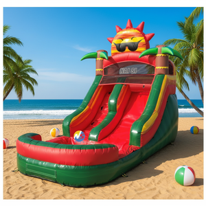 Toboggan aquatique gonflable portable pas cher avec piscine, parc aquatique commercial en PVC pour enfants, pour jardin - Product Image 1