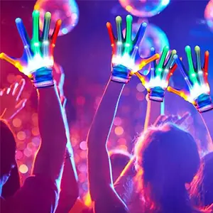 魔术手套发光二极管闪光手套多功能模式闪闪发光音乐会派对跳舞舞台服装用品