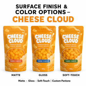 Bolsas de Embalaje de Grado Alimenticio con Cierre Hermético y Base Plana de Mylar para Snacks de Queso, Bocadillos Horneados y Chicle - Product Image 2