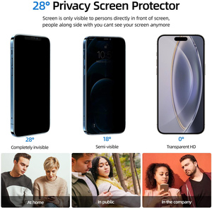 Protection d'écran en verre trempé anti-espion personnalisée pour iPhone 16 17 18 Pro Max 9H 2.5D – Film de protection pour téléphone portable - Product Image 2