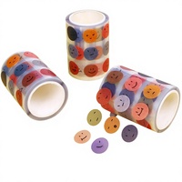 Ruban adhésif washi multicolore Kawaii pour points, transparent Morandi pour autocollants circulaires, décoration DIY pour agenda et album