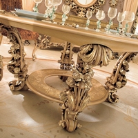 Nouveau design Ensemble de table à manger en bois rond de style baroque-Ensembles élégants pour cocktails et salles à manger