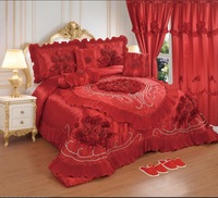 Ensemble de literie de luxe 10 pièces pour mariage, couette avec rideaux, couette chaude en coton pour l'hiver