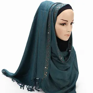 फैशन bling पत्थर मुस्लिम हिजाब महिलाओं दुपट्टा