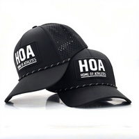 Gorra de Béisbol de 6 Paneles con Perforaciones Cortadas a Láser, Impermeable, con Logotipo Personalizado, Transpirable y de Secado Rápido, para Hombre, Directo de Fábrica OEM