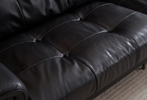 Modern Three Seater Genuine Leather Set Sponge Filled for <b>Small</b> Apartments - Product Image 3