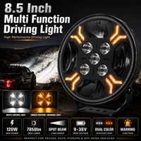 Phare de conduite LED multifonction 8,5 pouces 120W 7850lm à faisceau spot avec feu de position blanc ambre