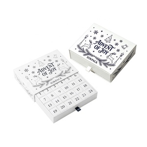 Caja de Regalo de Calendario de Adviento Navideño de 24 Días con Impresión Personalizada, Caja Rígida con Cajón Deslizante para Cuenta Regresiva de Navidad, para Productos de Belleza y Cuidado de la Piel - Product Image 1