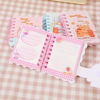 Carnet spirale A7, 80 feuilles, 80 g/m², couverture autocollante magique, bord ondulé, 4 motifs animaux, mini format de poche, papeterie étudiante, vente en gros