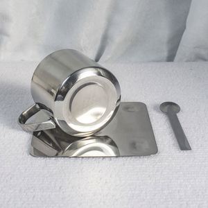 Tasses à expresso en acier inoxydable de 170 ml personnalisées en gros, tasses à café à double paroi, ensemble cuillère et tasse, tasse réutilisable pour lait et thé - Product Image 3