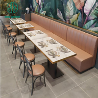 Chaise de table de restaurant à thème de style sud-est asiatique et combinaison de stand en pierre frittée durable pour un usage commercial