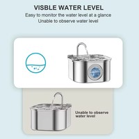 Fontaine à eau pour chat à fixer sur fenêtre 3,2 L/108 oz, super silencieuse et avec filtre automatique en acier inoxydable pour animaux de compagnie