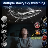 Projecteur LED 4K 2-en-1 Ciel Étoilé & Galaxie, Veilleuse en ABS Blanc, Protection Oculaire, USB pour Voiture/Maison/Cadeau de Noël