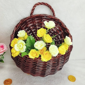 Fuji Woven Basket <b>Wall</b> Mounted <b>Plant</b> <b>Holder</b> Decorative Ornament For Home Garden Use - Product Image 2