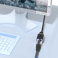 Kabel Ethernet UTP FTP Cat8 Shielded Twisted Pair RJ45 Tembaga Murni Panjang Dapat Disesuaikan Gulungan Kotak Jaket Ganda