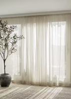 Rideau semi-transparent en lin naturel, effet lin, doux et filtrant la lumière, pour la décoration intérieure de la maison et des hôtels
