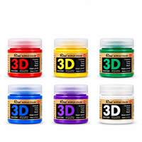 Peinture acrylique 3D 50 ml, imperméable, inaltérable, lisse et ductile, pour débutants, étudiants, artistes amateurs et artisans