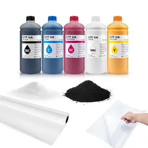 Supercolor 9 colores 1000 ml 120 nanómetro fabricante textil 1000 ML Tex 30 cm 1 litro película de tinta DTF y polvo para el 3200 de la ET-8550