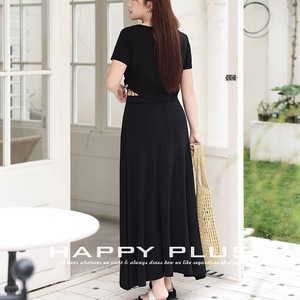 Conjunto de Dos Piezas para Mujer Talla Grande Runqi, Top de Manga Corta de Color Sólido con Falda Midi con Cordón, Ropa Casual Cómoda - Product Image 2