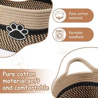 Petits paniers tissés pour l'organisation panier de rangement en corde avec poignée mignon coton pépinière cadeau chien jouet bacs organiser panier à linge