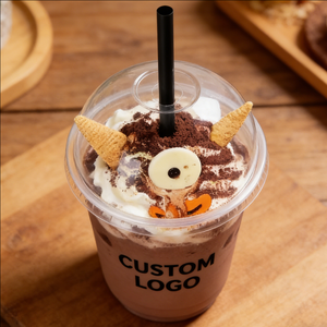 Gobelets en plastique rigide transparent avec couvercle et paille pour desserts, 16oz, 12oz, 30oz – Gobelets en plastique de 16oz pour desserts - Product Image 2