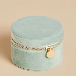 Boîte à bijoux personnalisée Boîte de rangement de voyage pour bijoux en velours doux avec fermeture à glissière et pochette à cordon - Product Image 4