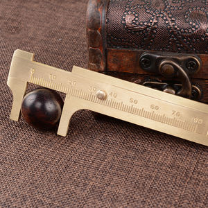 Mini <span class=keywords><strong>calibrador</strong></span> de latón con logotipo personalizado, Regla de medición <span class=keywords><strong>Vernier</strong></span> de doble escala, <span class=keywords><strong>calibrador</strong></span> portátil de 60/80100/120mm, regla de latón Vintage - Product Image 2