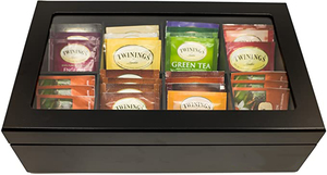 Wholesale Custom Black Matte Paint 8 Compartment <strong>MDF</strong> Wooden Tea Packing <strong>Box</strong> Tea Bag Holder <strong>Box</strong> Tea Packing <strong>Box</strong> - Product Image 2