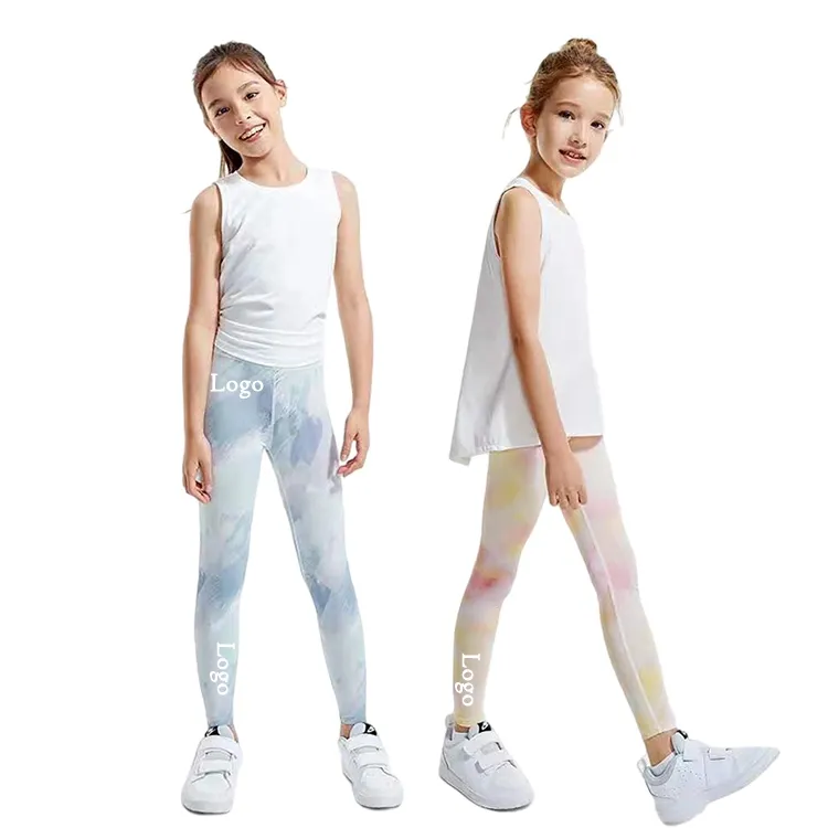 High Quality Sweat-Wicking Polyester Spandex Digital Printing Leggings For Kids Girls Sport Breathable Kids Leggings